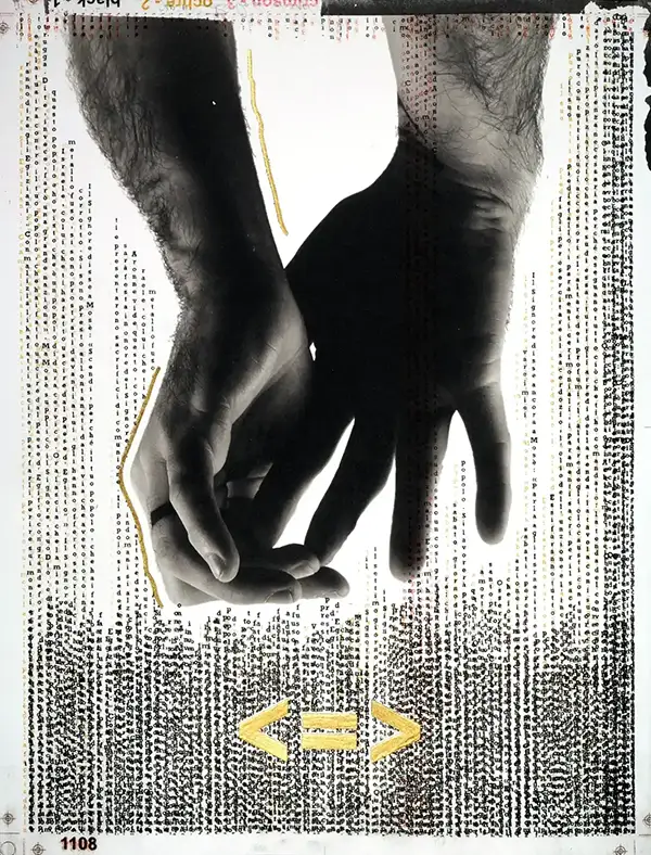 1108, a palladium and intaglio print with metal leaf by Daniel Cosentino, 2024